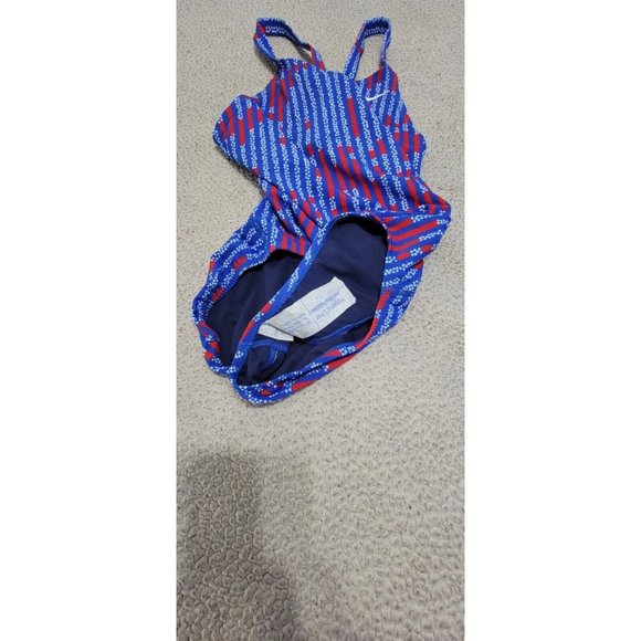 Nike Cut Out Womens Blue Striped Stars‎ One Piece Swimsuit Tank Size 36 NWT - Picture 6 of 10